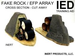 Inert Fake Rock IED - EFP Array - Cut Away Training Aid